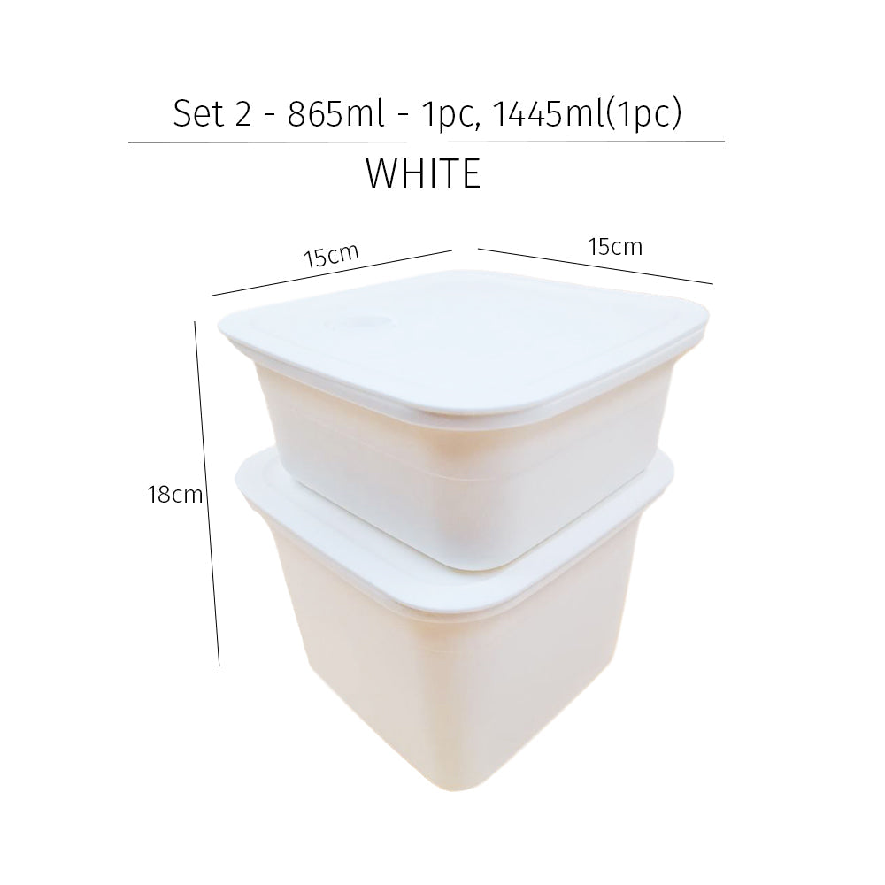 Locaupin Sets of Microwavable Lunch Box Airtight Silicone Sealing Lid Kitchen Leftover Storage Food Container For Office School