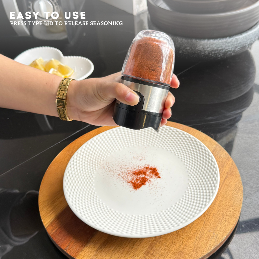 Locaupin Seasoning Dispenser Bottle Kitchen Spices Storage Transparent Container with 120 ml Capacity