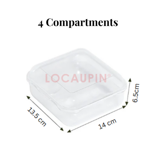 Locaupin Portable Egg Storage Container 2/4/6 Compartment for Kitchen Fridge and Outdoor Camping - Transparent Organizer