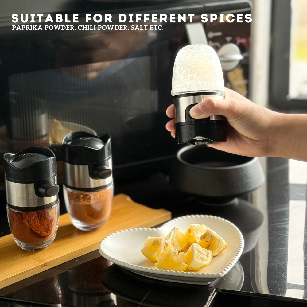 Locaupin Seasoning Dispenser Bottle Kitchen Spices Storage Transparent Container with 120 ml Capacity