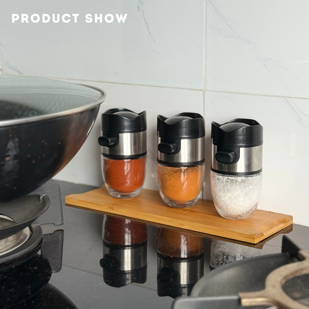 Locaupin Seasoning Dispenser Bottle Kitchen Spices Storage Transparent Container with 120 ml Capacity