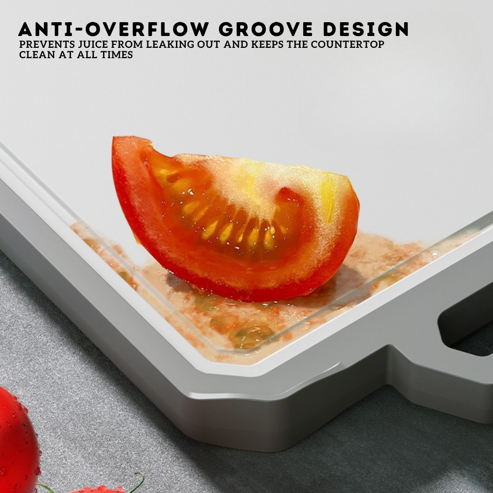 Locaupin Double-Sided Chopping Board with Hidden Knife Sharpener and Bottom Bracket Standing Design Multipurpose Kitchen Use
