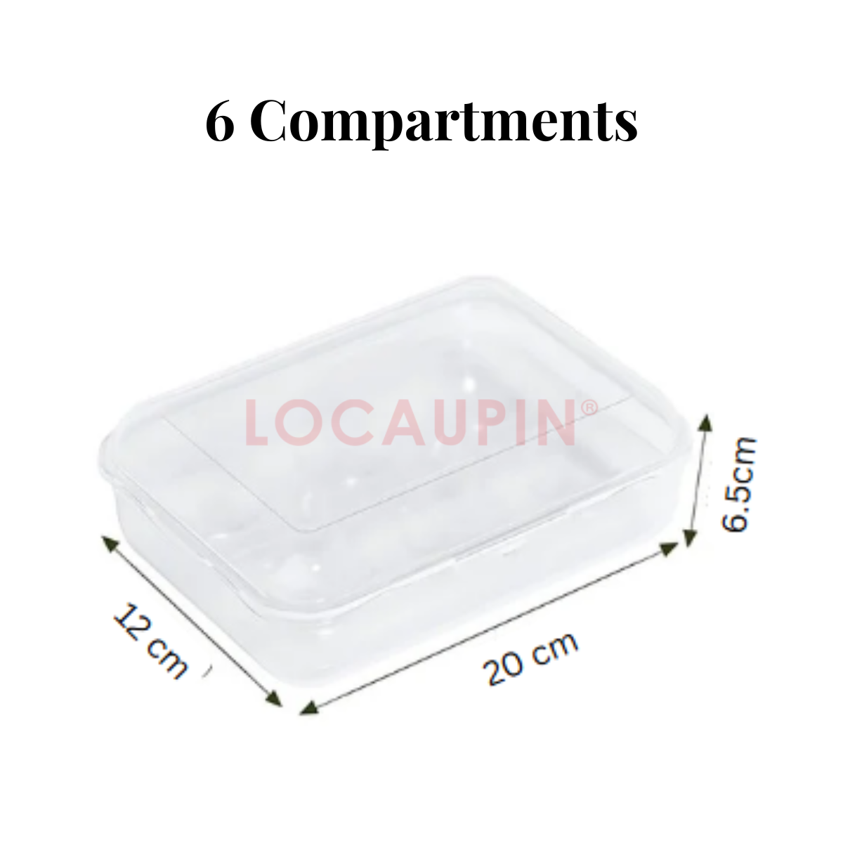 Locaupin Portable Egg Storage Container 2/4/6 Compartment for Kitchen Fridge and Outdoor Camping - Transparent Organizer