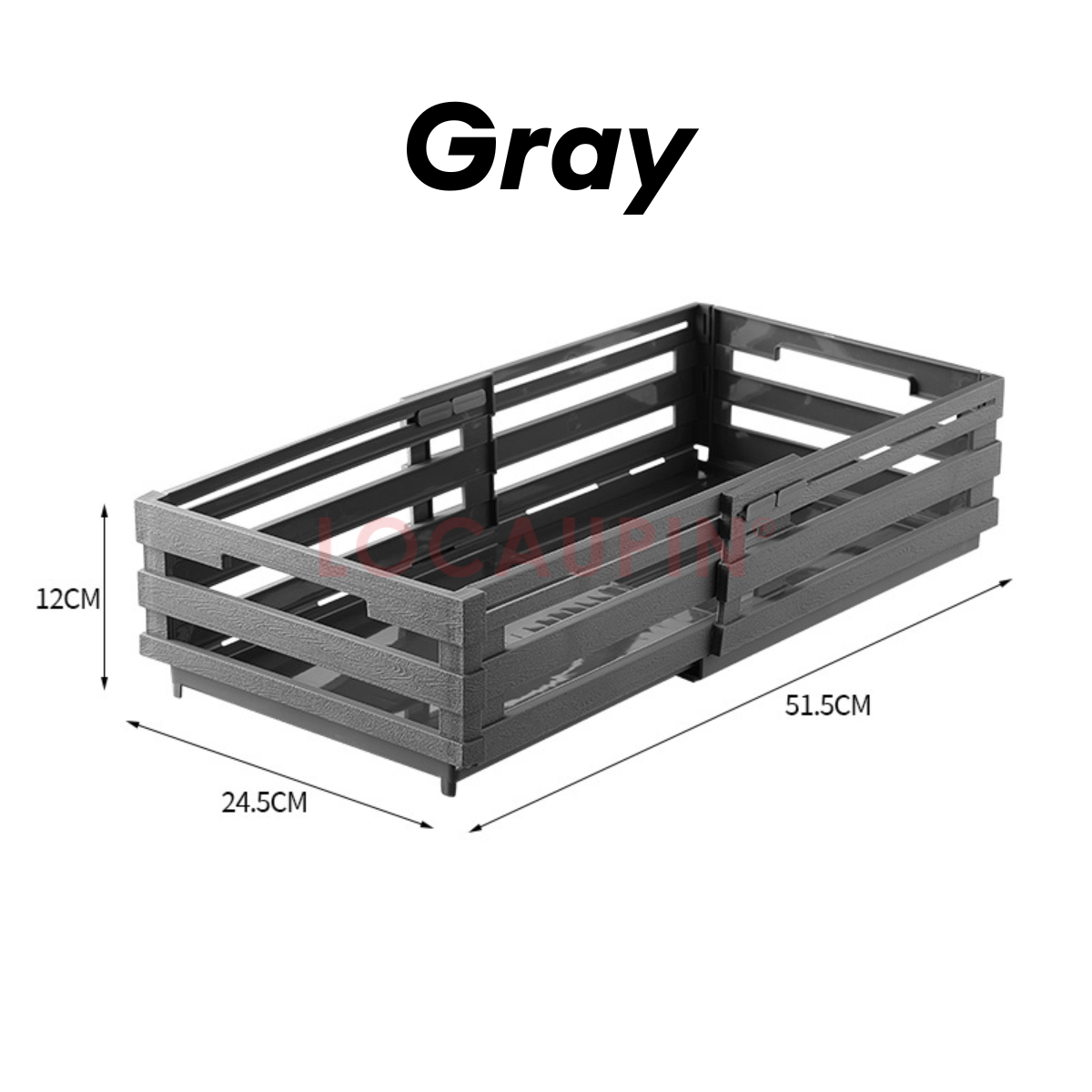 Locaupin Multifunctional Extendable Storage Basket Large Capacity Clothes Snacks Drinks Sorting Box Kitchen Wardrobe Outdoor Use