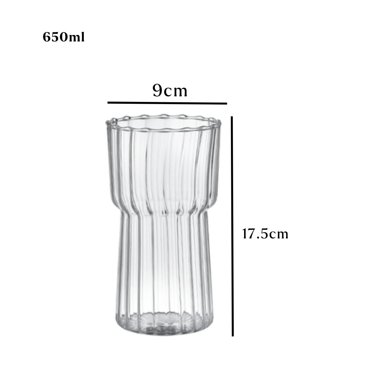 LOCAUPIN Borosilicate Glass Coffee Gift Mug Textured Aesthetic Drinking Cup Hot Cold Milk Tea