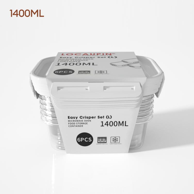 Locaupin 6 Pieces of Food Container Plastic Lunch Box Airtight Cover Fresh Keeper Microwavable Oven Safe Meal Prep Storage