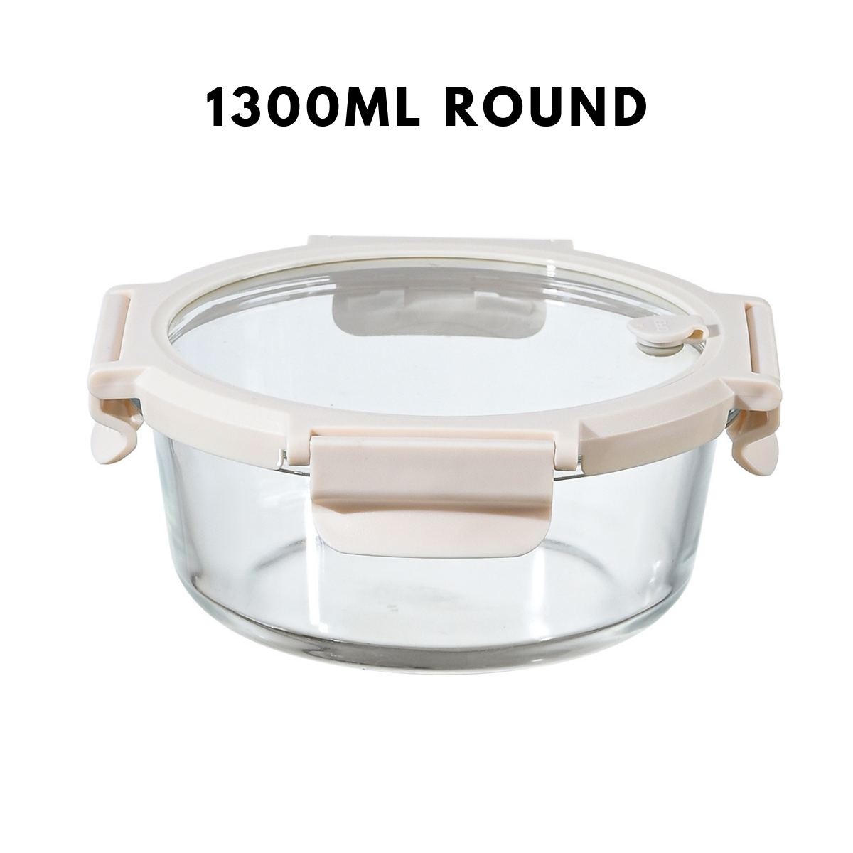Locaupin Tempered Glass Air Valve Lid Airtight Food Keeper Borosilicate Lunch Box Leakproof Heat Resistant Meal Prep Container