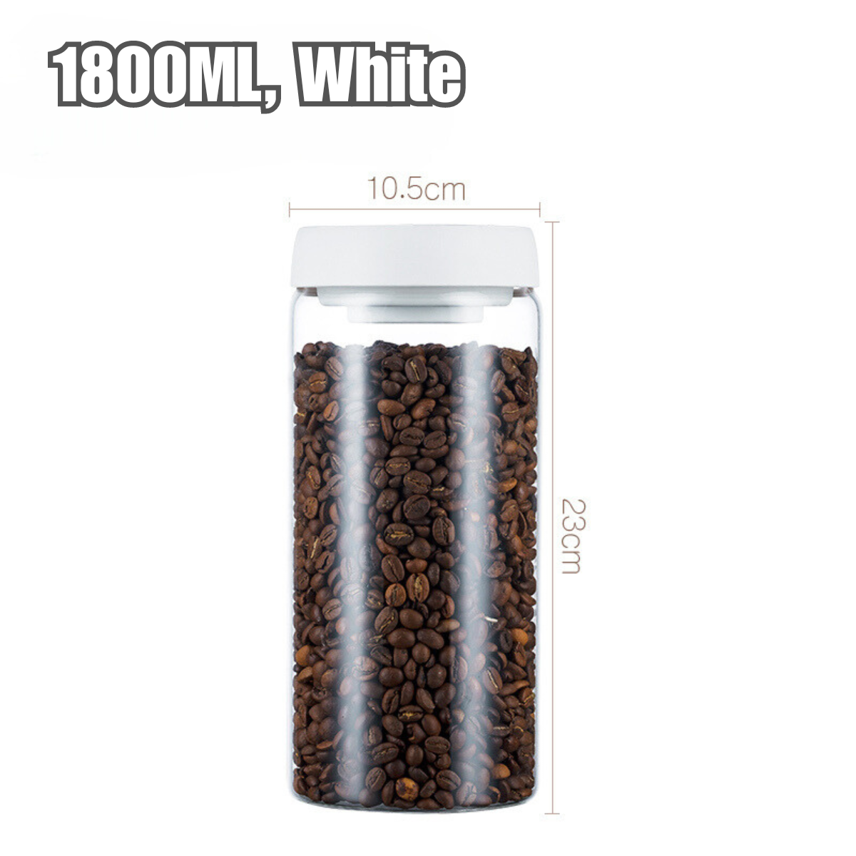 Locaupin Borosilicate Vacuum Canister Coffee Bean Tea Powder Glass Sealed Storage Airtight Leakproof Container Jar