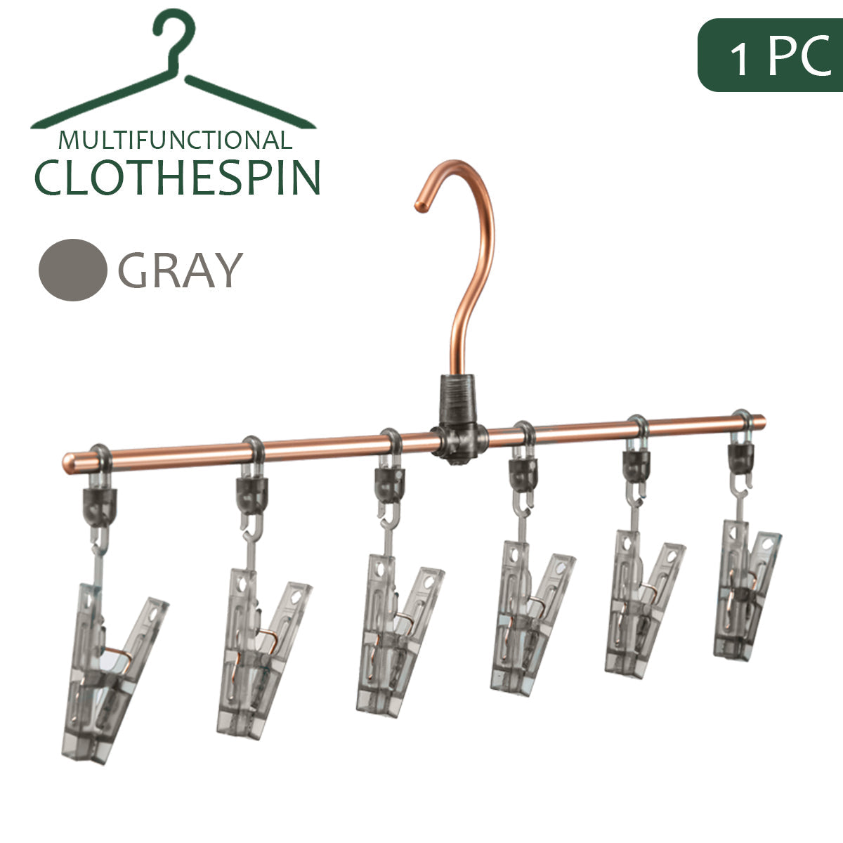 Locaupin Aluminum Laundry Drying Socks Baby Clothes Underwear Hanger Clips Indoor Outdoor Closet Organizer