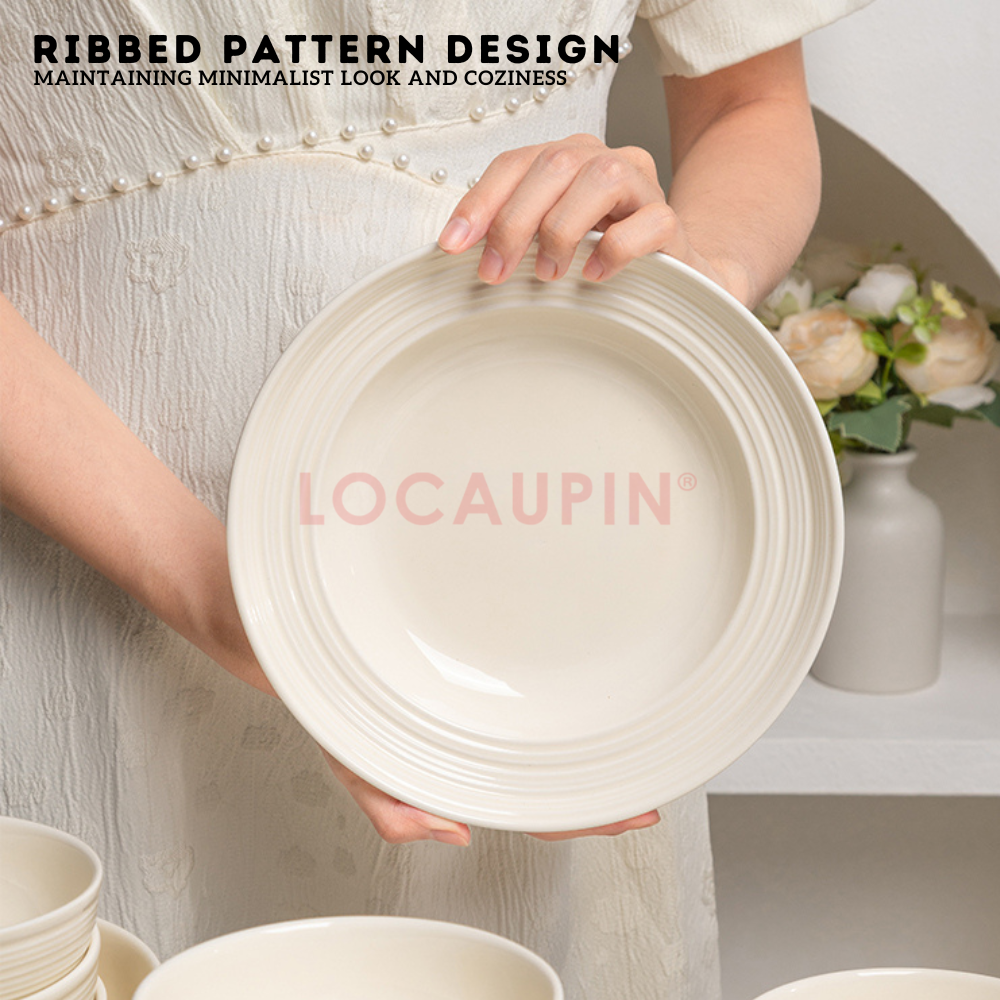 Locaupin Elegant Ceramic Nordic Style Tableware Minimalist and Cozy Look Dinnerware Perfect for any Special Occasion