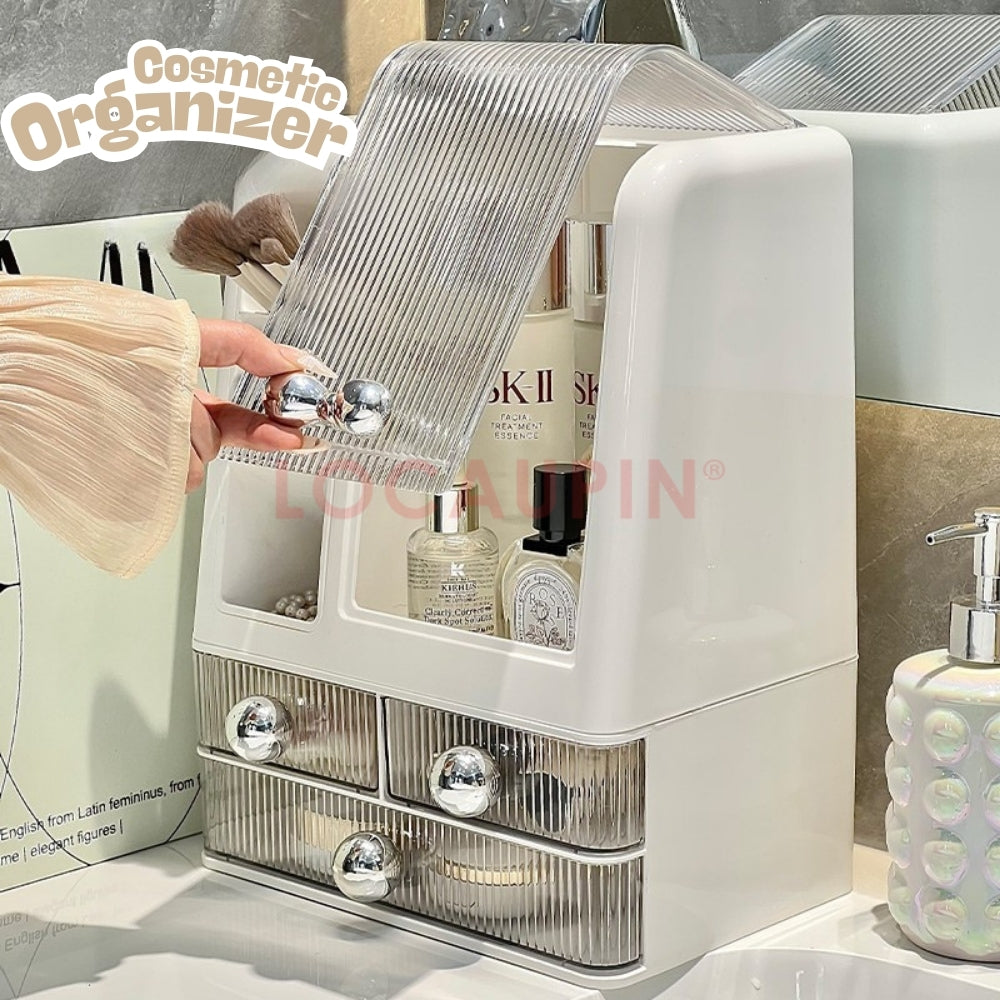 LOCAUPIN Cosmetic Organizer Desktop Makeup Storage Drawer Jewelry Accessories Space Saver High Quality Plastic Storage