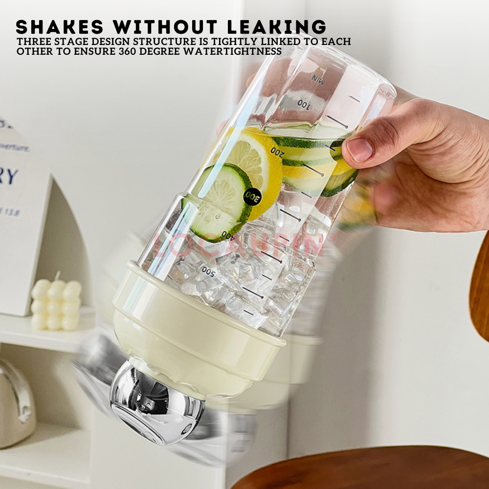 Locaupin Beverage Shaker Cup with Ice Hammer and Splash-Proof Lid High Quality Food Grade Drink Mixer Bottle for Cocktail Juices
