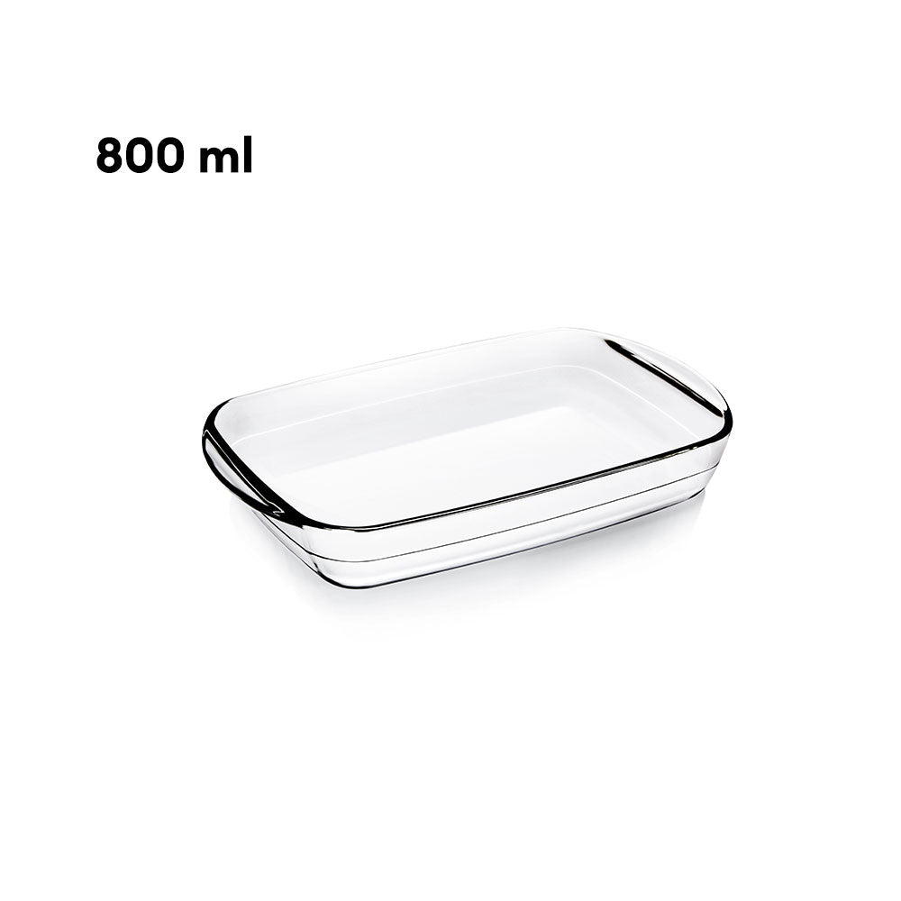 Locaupin Rectangular Baking Plate Borosilicate Glass Snack Bread Pan Oven Safe Bakeware Cooking Dish Food Container