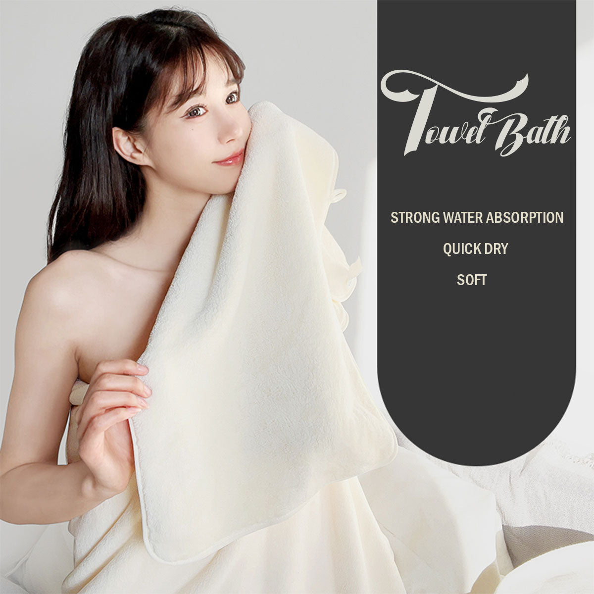 Locaupin 1PC Absorbent Soft Bath Towel Quick Dry Skin Friendly Multipurpose Body Wrap for Sport Yoga Spa Fitness Daily Use