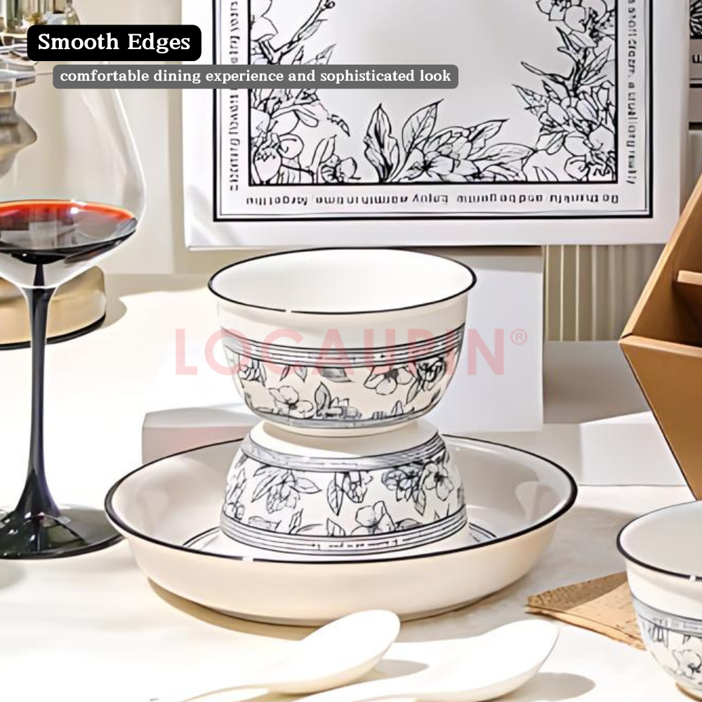 Locaupin Elegant Tableware Gift Box Set Simple and Minimalistic Design High Quality Ceramic Bowl Set Suitable for All Occasions