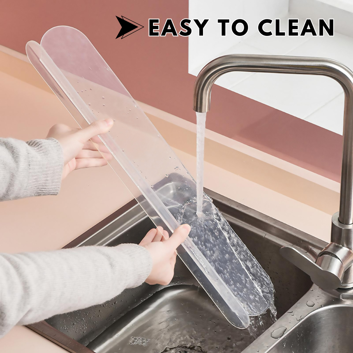 Locaupin Kitchen Sink Transparent Water Barrier Household Waterproof Splash Guard Anti-Splash Protector Simple Water Baffle Board