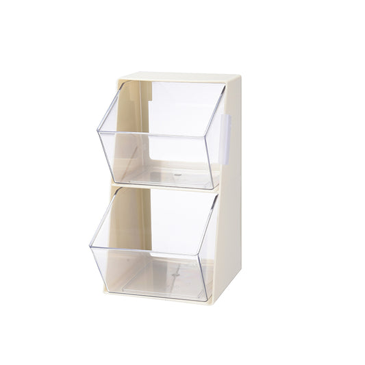 Locaupin 2 Tier Tea Bag Container Condiment Storage Pantry Cabinet Coffee Bar Organizer Removable Drawers Bin Holder