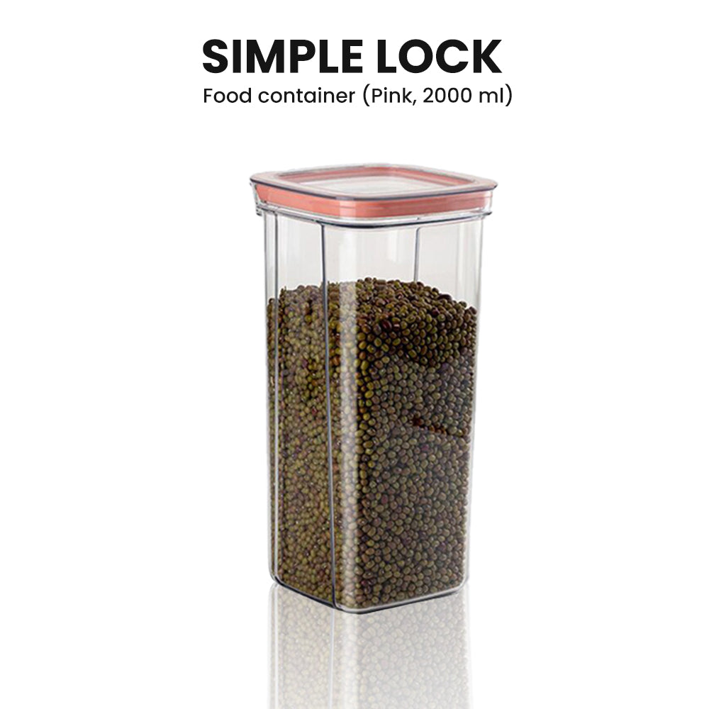 Locaupin Cereal and Dry Food Storage Canister Container Jar Kitchen Pantry Organizer Simple Press Lock Lid