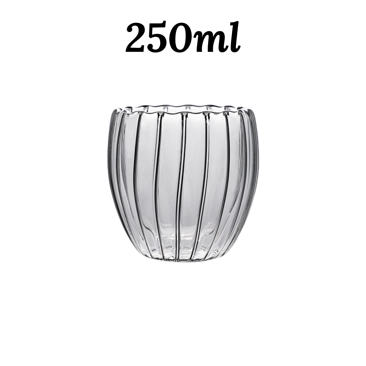 Locaupin Aesthetic Stripe Design Double Wall Glass Drinking Cup Hot-Cold Resistant Borosilicate Drinkware Coffee Juice Water Mug