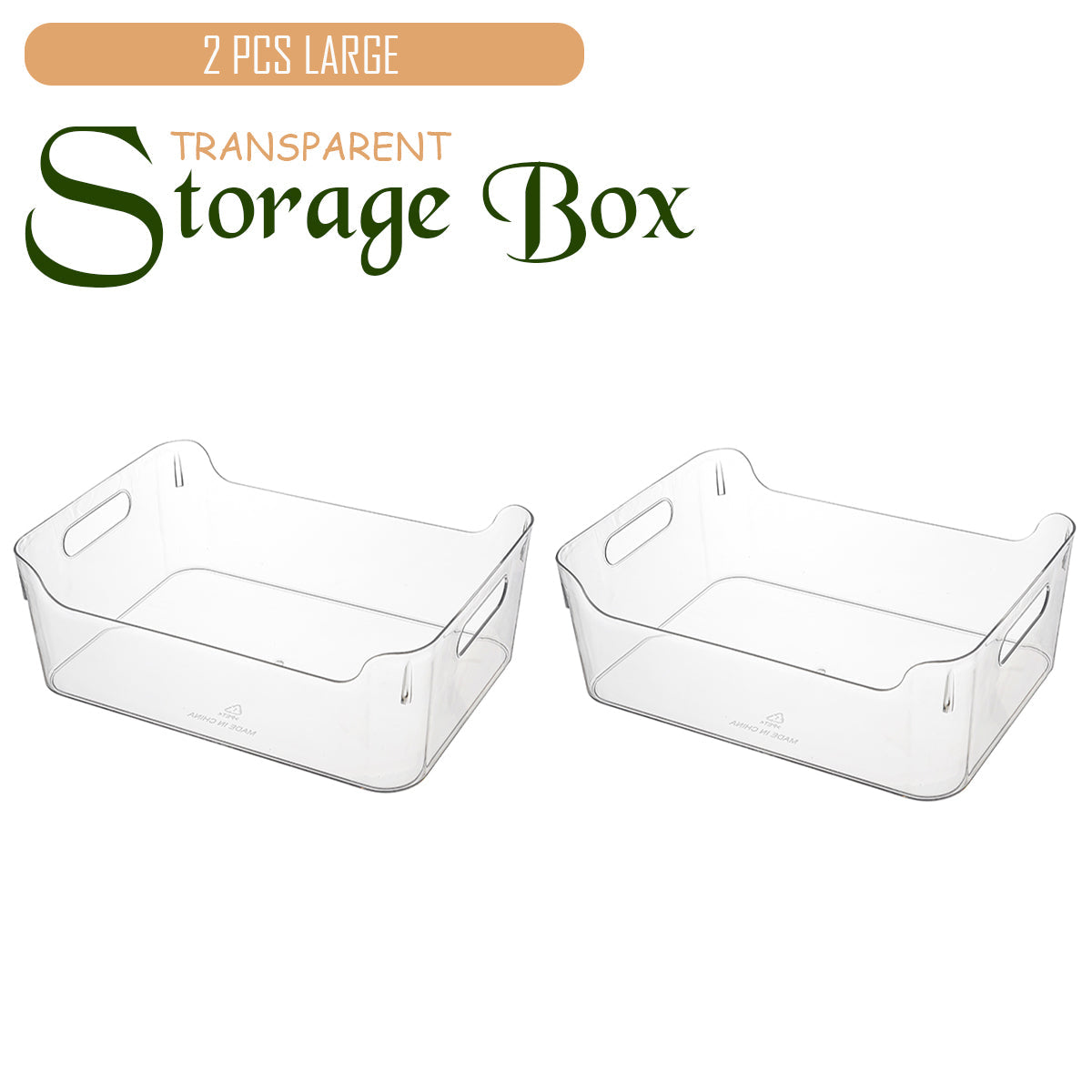 Locaupin Clear Storage Basket with Handle Multipurpose Countertop Bin Kitchen Pantry Cabinet Organizer Snack Food Container