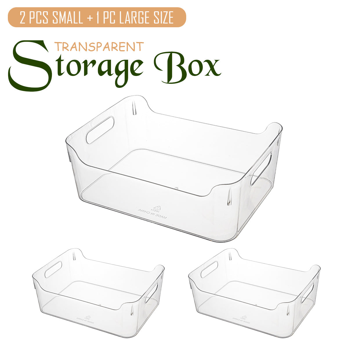 Locaupin Clear Storage Basket with Handle Multipurpose Countertop Bin Kitchen Pantry Cabinet Organizer Snack Food Container