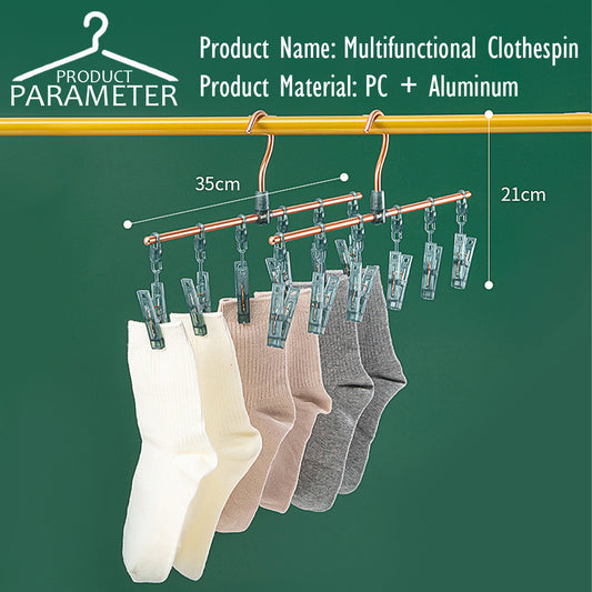 Locaupin Aluminum Laundry Drying Socks Baby Clothes Underwear Hanger Clips Indoor Outdoor Closet Organizer