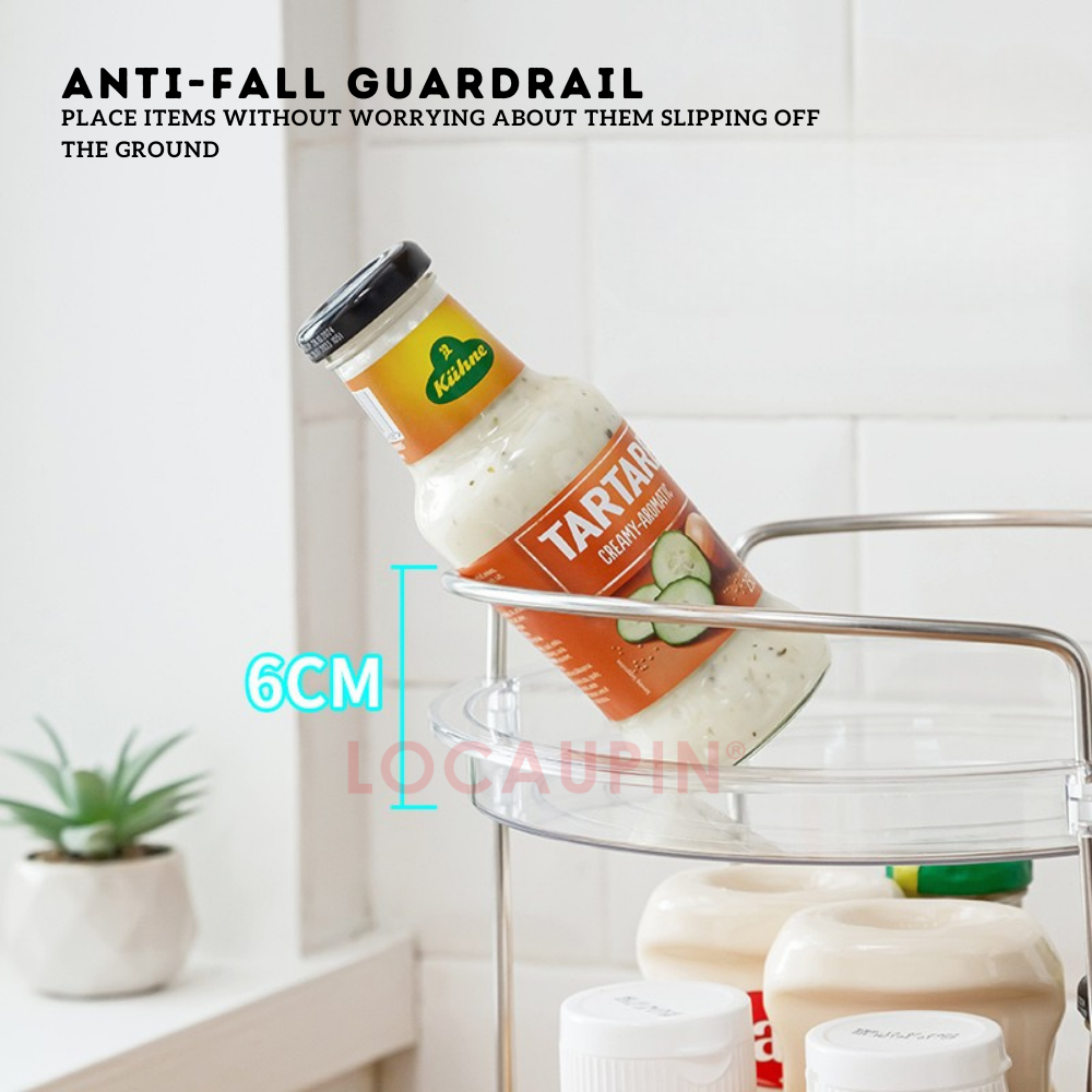 Locaupin 360° Multifunctional Rotating Organizer Condiments Cosmetics Snacks Toiletries Rotatable Transparent Display Rack
