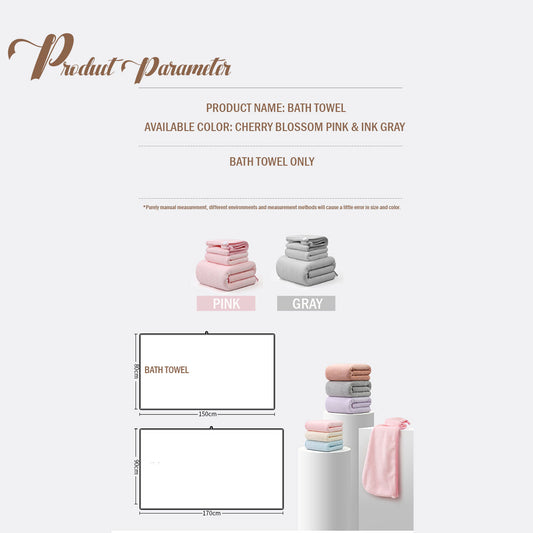 Locaupin 1PC Absorbent Soft Bath Towel Quick Dry Skin Friendly Multipurpose Body Wrap for Sport Yoga Spa Fitness Daily Use