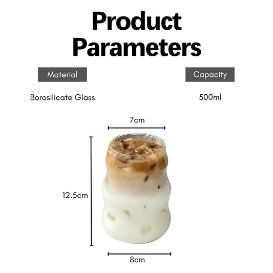 LOCAUPIN Curve Coffee Latte Borosilicate Glass Mug Christmas Gift Aesthetic Nordic Water Cup