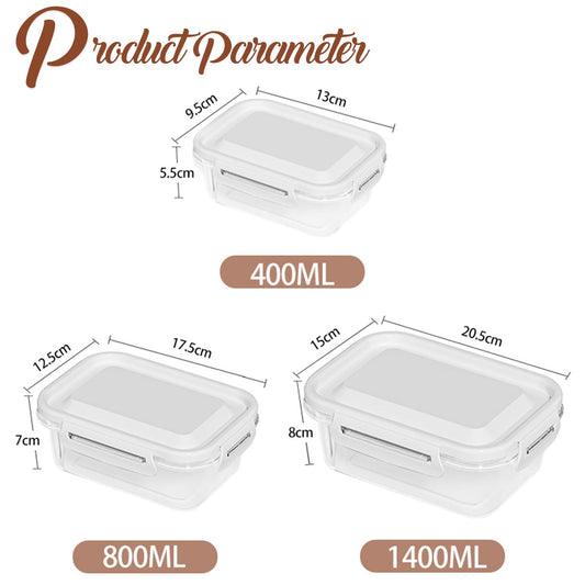 Locaupin 6 Pieces of Food Container Plastic Lunch Box Airtight Cover Fresh Keeper Microwavable Oven Safe Meal Prep Storage