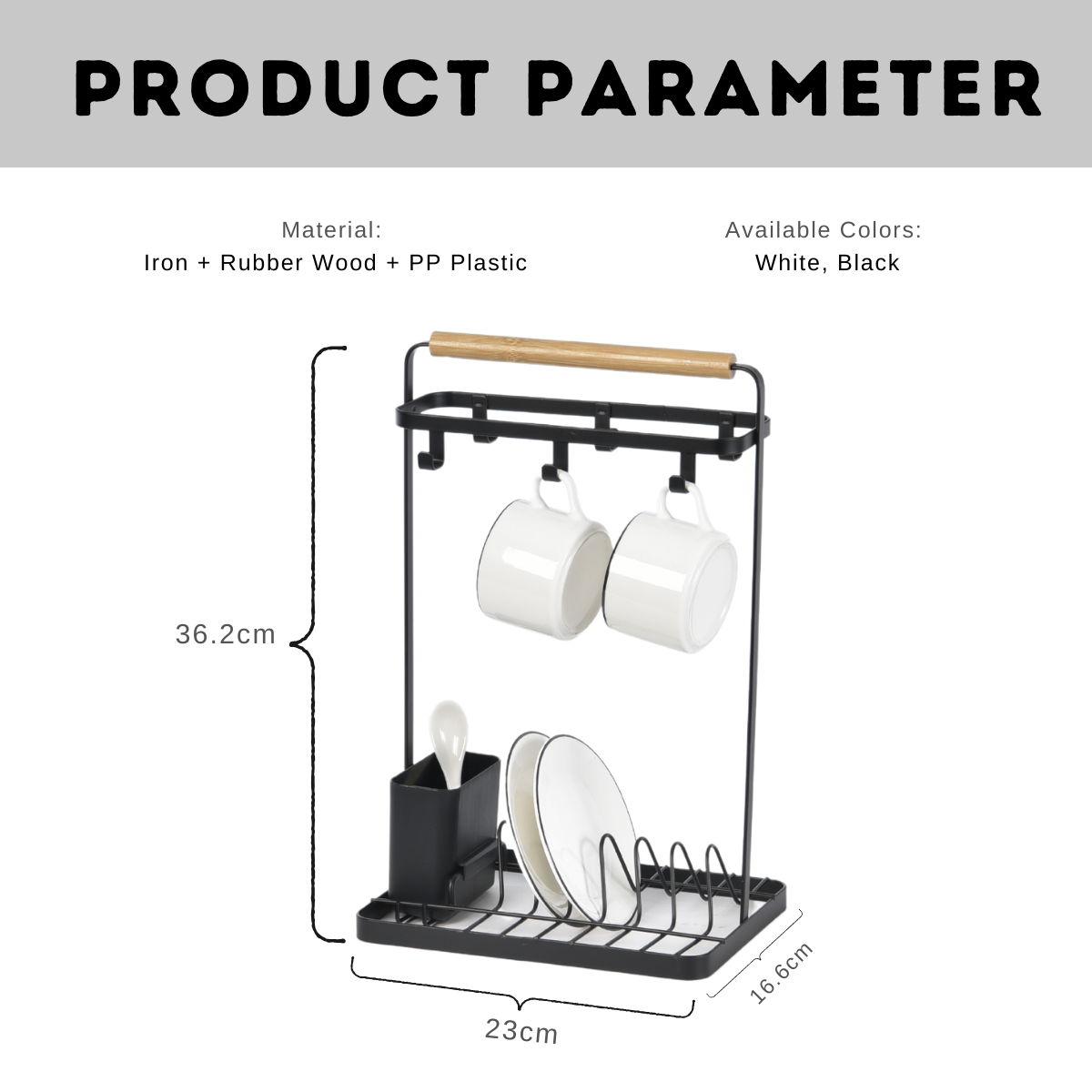 LOCAUPIN Kitchen Sink Rack Dish Drying Plate Storage Space Saver Hook Organizer Utensil Holder