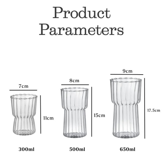 LOCAUPIN Borosilicate Glass Coffee Gift Mug Textured Aesthetic Drinking Cup Hot Cold Milk Tea