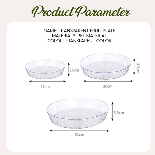 Locaupin Clear Round Serving Food Tray Fruit Salad Bowl Container Multifunctional Appetizer Snacks Platter