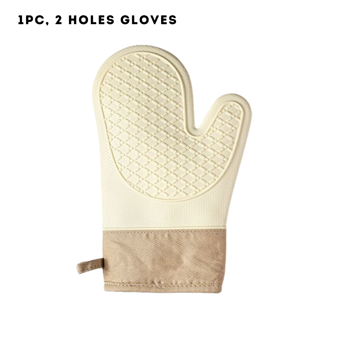 Locaupin Multifunctional Cooking Gloves Kitchen Silicone Heat Resistant Oven Mittens Waterproof Long Thick Kitchenware Gloves