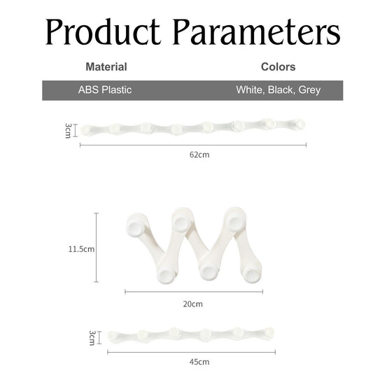 Locaupin Foldable Wall Mounted Hook Multipurpose Hanging Organizer Bathroom Expandable Rack Storage