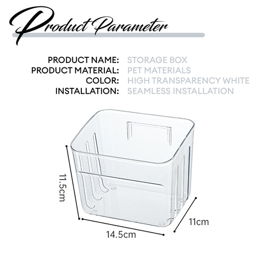 LOCAUPIN Wall Mounted Clear Organizer Bin Self Draining Multipurpose Kitchen Bathroom Laundry Vanity Storage Shelf