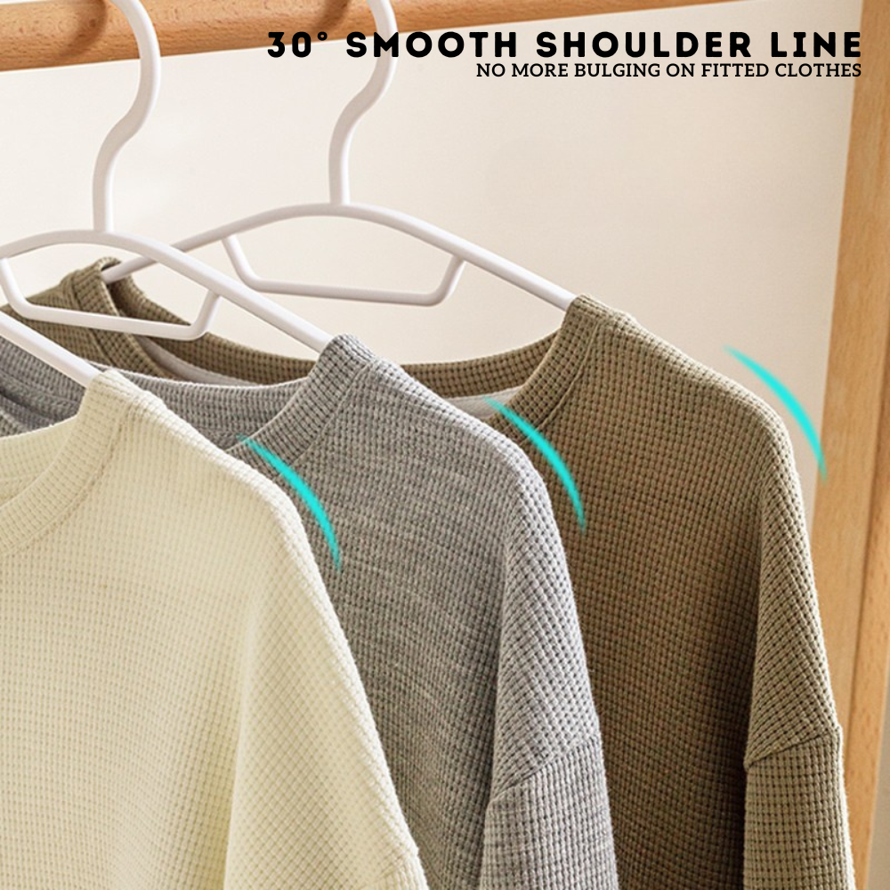 Locaupin 5 Pieces Anti-Slip Hanger with Groove Design Heavy Duty Flexible Wardrobe Laundry Organizer High Quality Clothes Holder