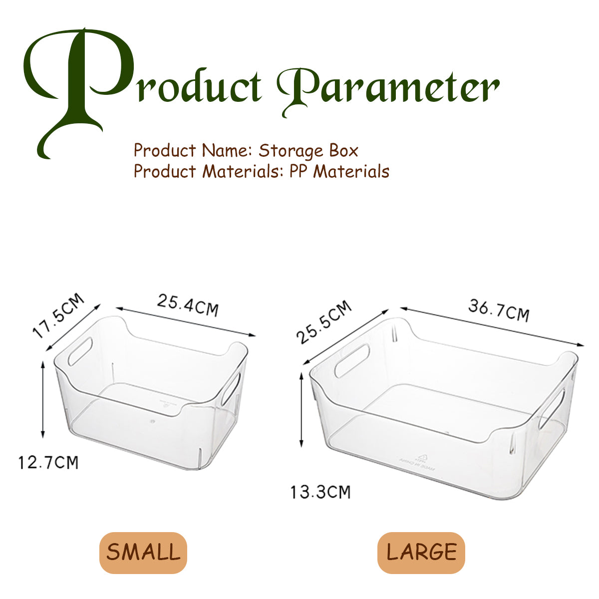 Locaupin Clear Storage Basket with Handle Multipurpose Countertop Bin Kitchen Pantry Cabinet Organizer Snack Food Container