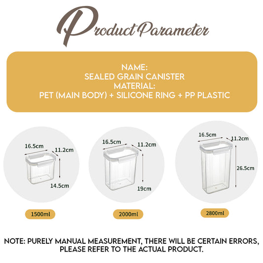 Locaupin Airtight Fresh Keeper Jar Container Snap Lock Lid Candy Snacks Cereal Food Storage Stackable Pantry Organizer