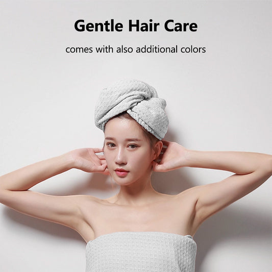 Locaupin Hair Dry Cap Absorbent Fast Drying Bath Shower Head Towel Wrap with Button Lock Spa Travel Yoga Use