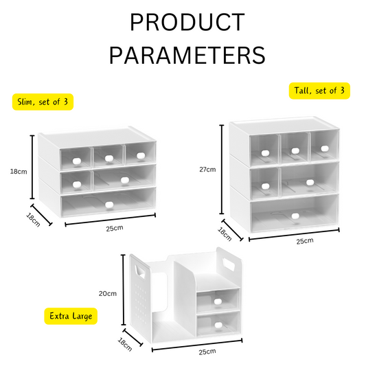 LOCAUPIN Multifunctional Office Desktop Drawer Organizer Stationery Cosmetic Storage Display Shelf