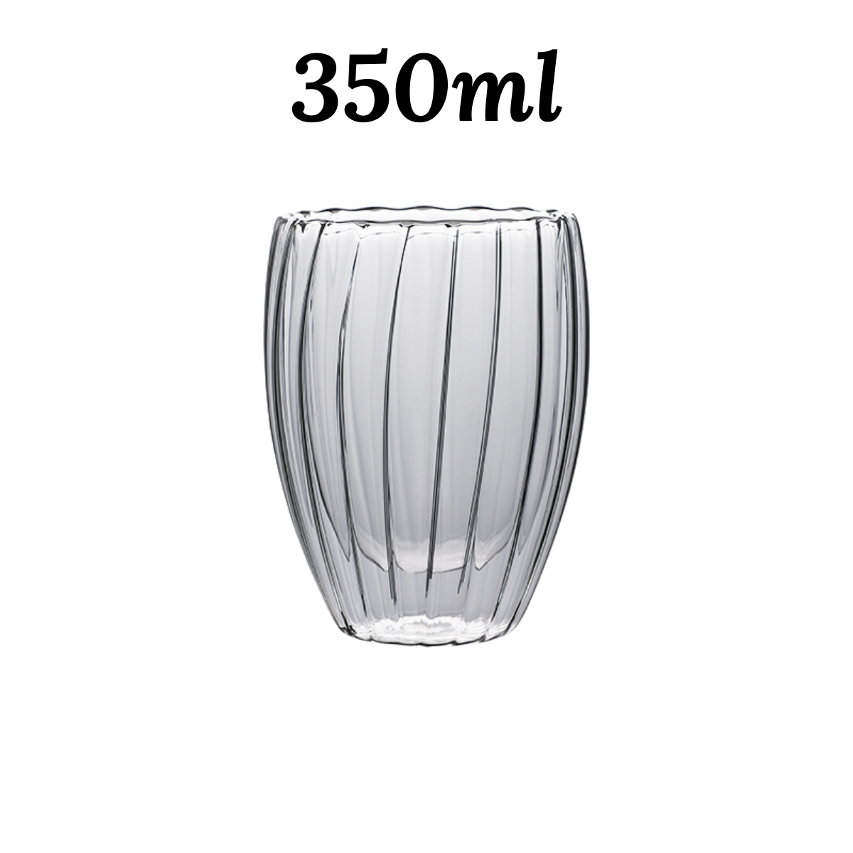 Locaupin Aesthetic Stripe Design Double Wall Glass Drinking Cup Hot-Cold Resistant Borosilicate Drinkware Coffee Juice Water Mug