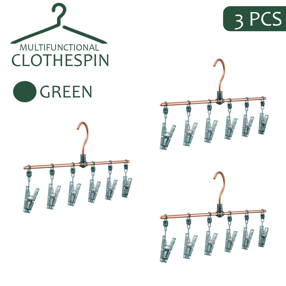 Locaupin Aluminum Laundry Drying Socks Baby Clothes Underwear Hanger Clips Indoor Outdoor Closet Organizer