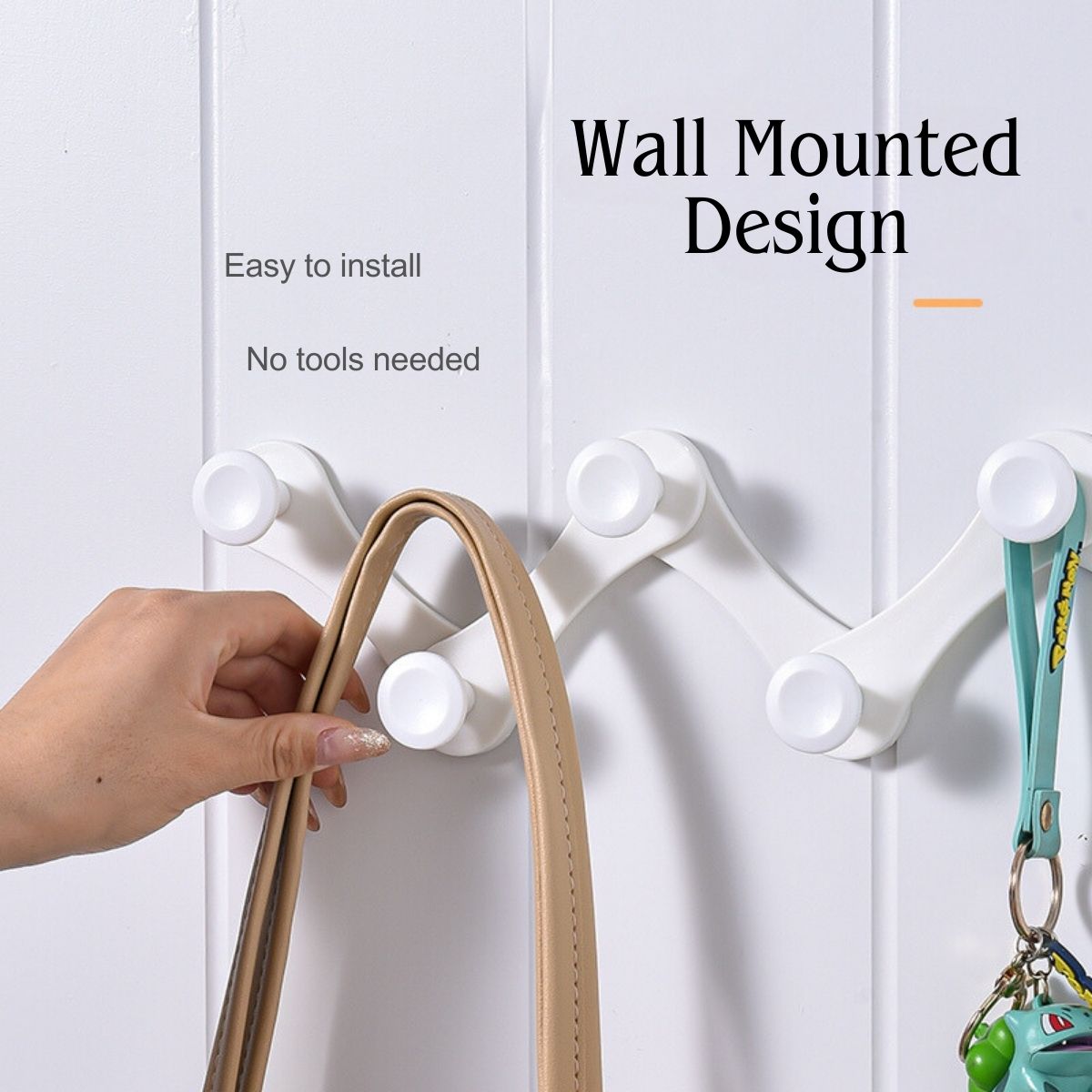 Locaupin Foldable Wall Mounted Hook Multipurpose Hanging Organizer Bathroom Expandable Rack Storage