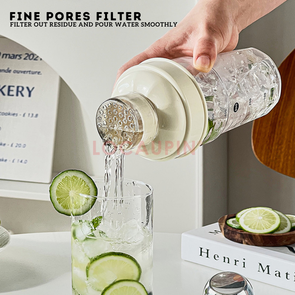 Locaupin Beverage Shaker Cup with Ice Hammer and Splash-Proof Lid High Quality Food Grade Drink Mixer Bottle for Cocktail Juices