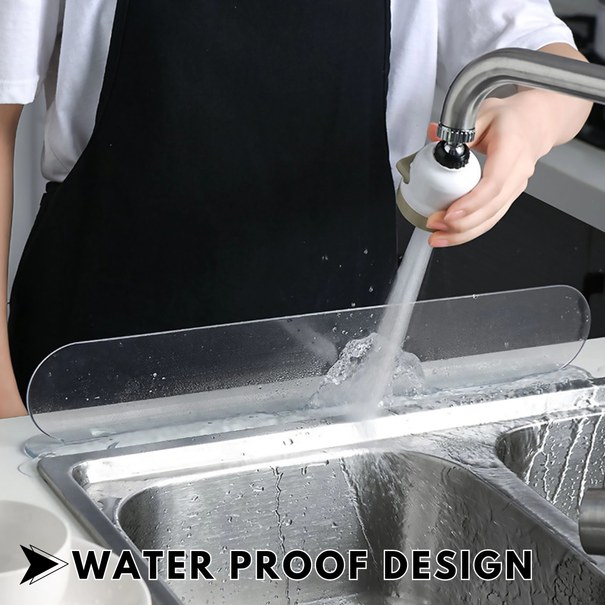 Locaupin Kitchen Sink Transparent Water Barrier Household Waterproof Splash Guard Anti-Splash Protector Simple Water Baffle Board