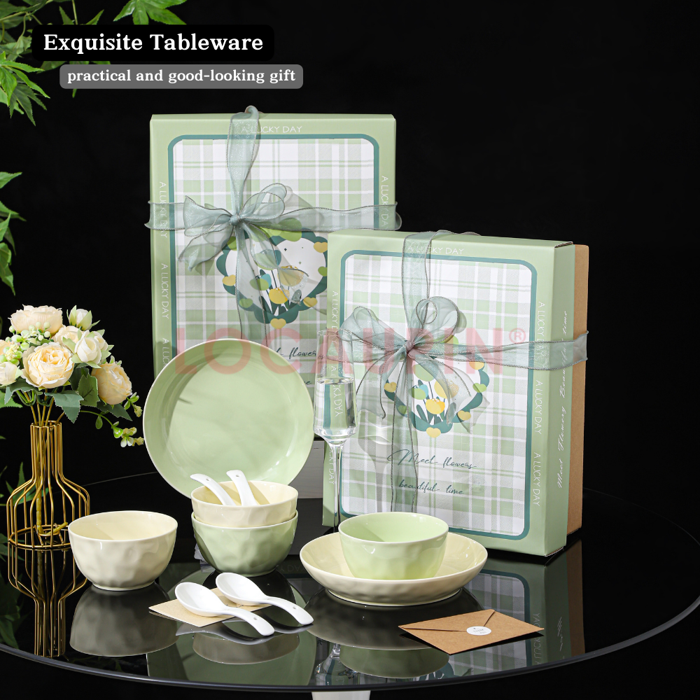 Locaupin Elegant Tableware Gift Box Set Simple and Minimalistic Design High Quality Ceramic Bowl Set Suitable for All Occasions