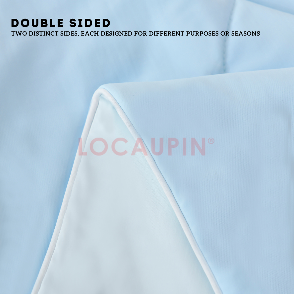 Locaupin CoolMax Double Sided Cooling Blanket Cool and Soft Comforter with Skin-Friendly Material for Warm Nights or Everyday Use