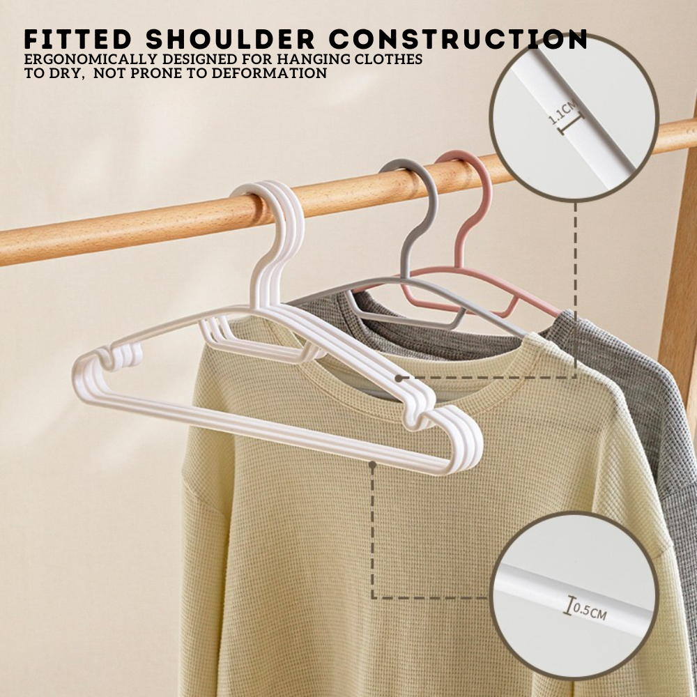 Locaupin 5 Pieces Anti-Slip Hanger with Groove Design Heavy Duty Flexible Wardrobe Laundry Organizer High Quality Clothes Holder
