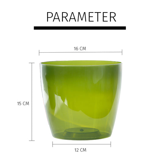 Locaupin Transparent Self Watering Planter Outdoor Plants Gardening Indoor Decorative Flower Pot with Drainage Holes